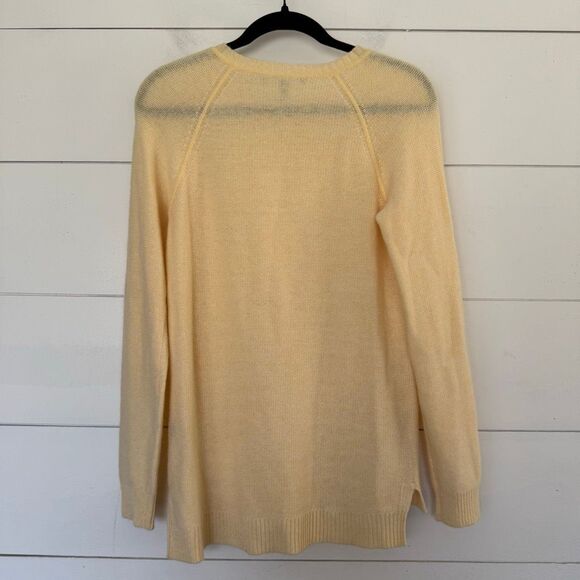 Neiman Marcus Women’s Small Cashmere Collection Yellow 100% Cashmere Sweater - Picture 4 of 5